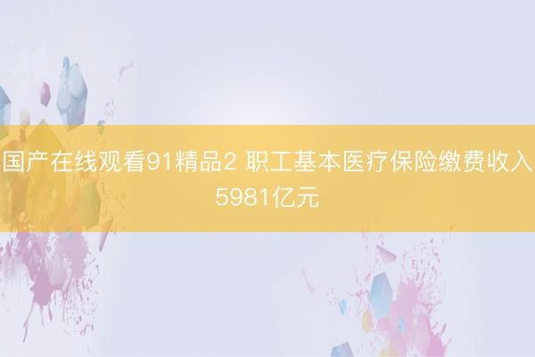 国产在线观看91精品2 职工基本医疗保险缴费收入5981亿元