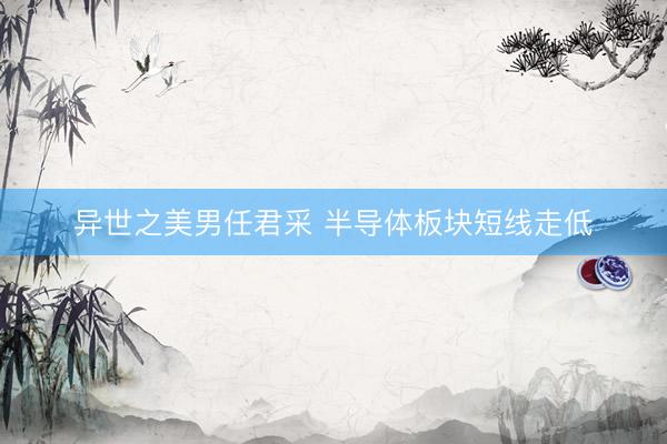 异世之美男任君采 半导体板块短线走低