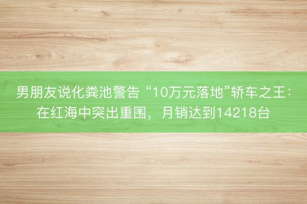 男朋友说化粪池警告 “10万元落地”轿车之王：在红海中突出重围，月销达到14218台