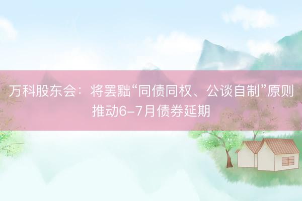 万科股东会：将罢黜“同债同权、公谈自制”原则推动6-7月债券延期