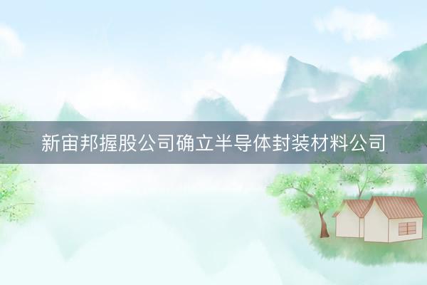 新宙邦握股公司确立半导体封装材料公司
