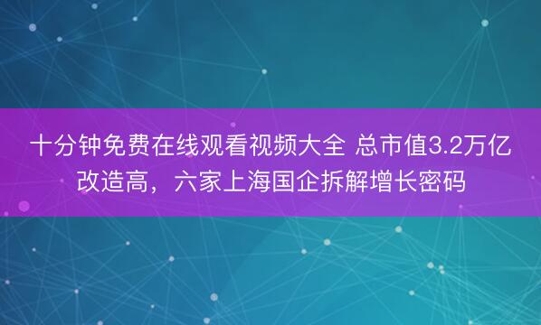 十分钟免费在线观看视频大全 总市值3.2万亿改造高，六家上海国企拆解增长密码