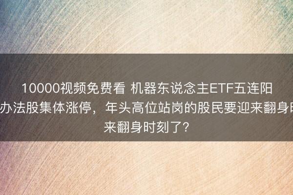 10000视频免费看 机器东说念主ETF五连阳！28只办法股集体涨停，年头高位站岗的股民要迎来翻身时刻了？