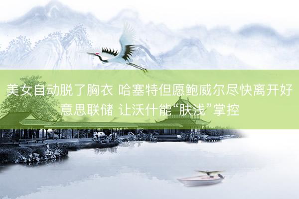 美女自动脱了胸衣 哈塞特但愿鲍威尔尽快离开好意思联储 让沃什能“肤浅”掌控