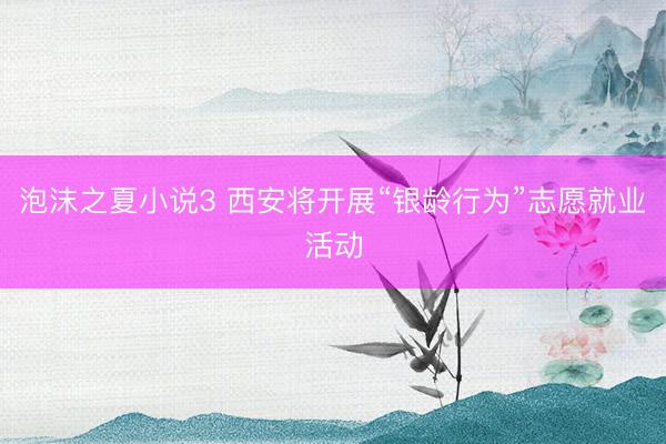 泡沫之夏小说3 西安将开展“银龄行为”志愿就业活动