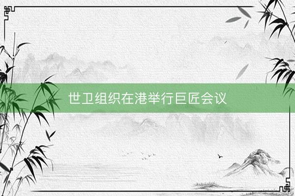 世卫组织在港举行巨匠会议